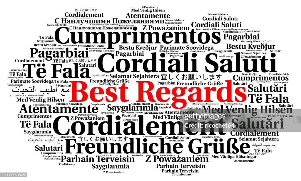 Best Regards Graphics Best Regards Word Cloud In Different Languages High-Res Vector Graphic ...