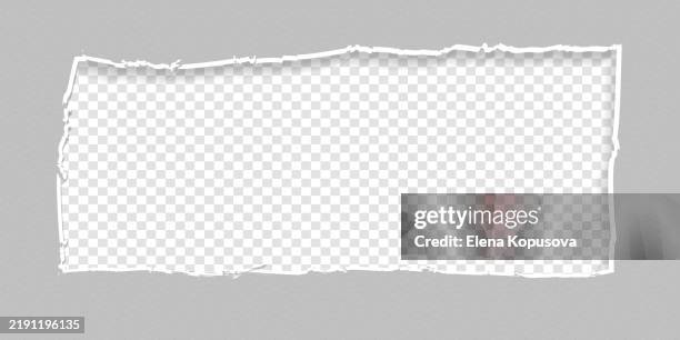 rectangular cardboard frame with jagged edges in retro style. torn colored rectangular cardboard sheet with window on isolated background. creative paper vector template with empty space. - torn page vector stock illustrations