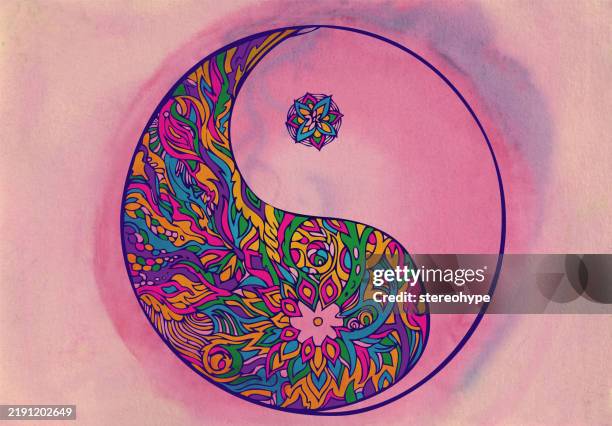 magenta harmony - kundalini yoga stock illustrations