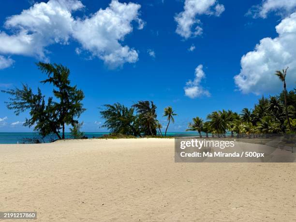 beach in saipan,blue sky white clouds,northern mariana islands - micronesia stock pictures, royalty-free photos & images