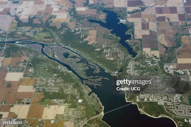 Saylorville Lake, a reservoir on the Des Moines River near Camp Dodge, Iowa.