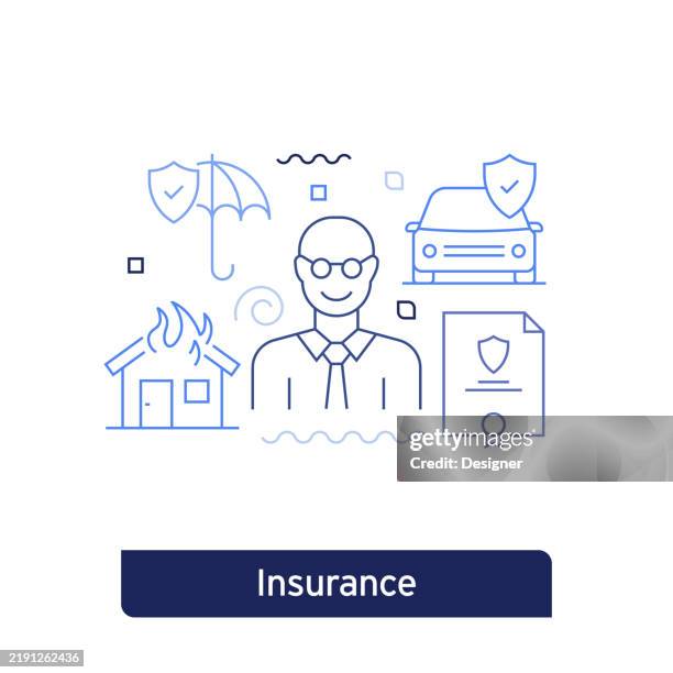 General Insurance Vector Insurance Concept Vector Illustration Editable Stroke Vector Design ...