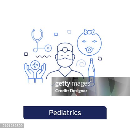 Pediatrics Concept Vector Illustration. Editable Stroke Vector Design. Pediatrics Concept Vector Illustration. Editable Stroke Vector Design.