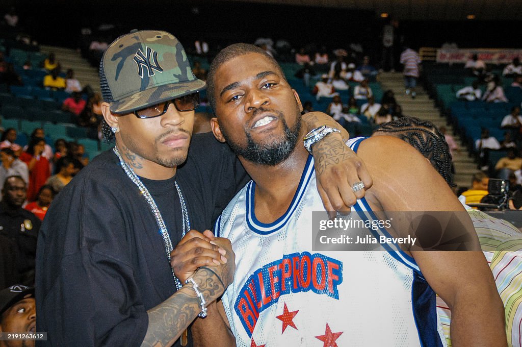 Nba Basket Rapper NBA basketball player Allen Iverson and rapper David Banner attend ...