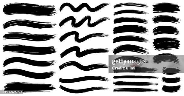 ilustraciones, imágenes clip art, dibujos animados e iconos de stock de pintura pincel pinceladas - cepillar