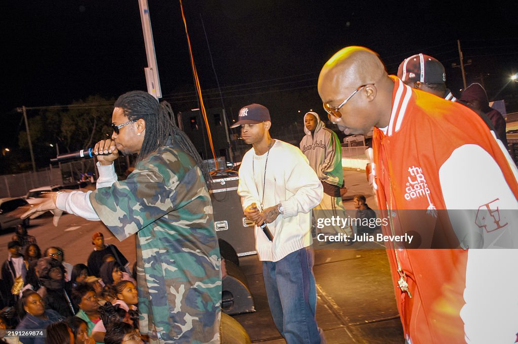 Patners Rapper Rappers Kango Slimm and Mr. Meana of Partners-N-Crime and Skip of UTP ...