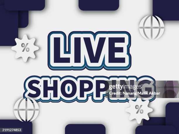 live shopping editable text effect. text can be changed. - streamer background stock illustrations