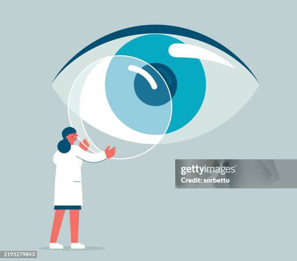 eyesight - contact lens - lens eye stock illustrations