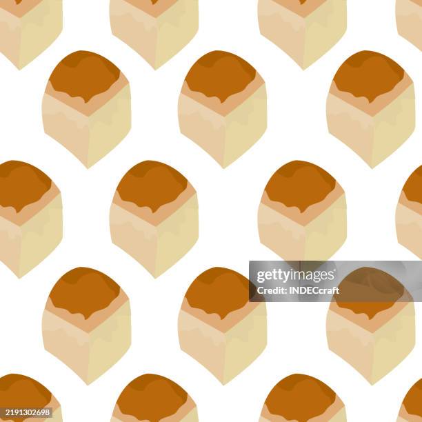 bread seamless pattern - cookie dough background stock illustrations