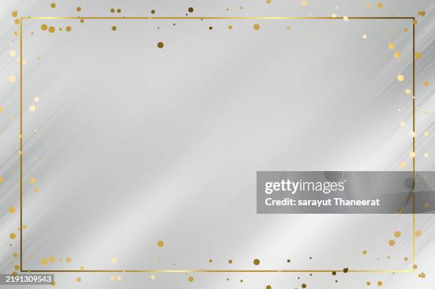 golden square frame with bokeh on luxury white background - frame border stock pictures, royalty-free photos & images