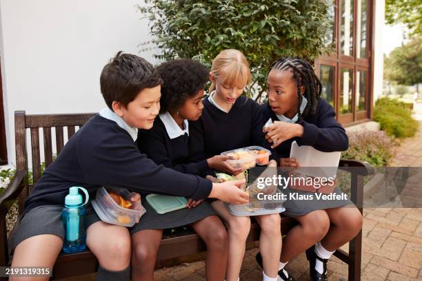 students sharing lunch - transfer student stock pictures, royalty-free photos & images