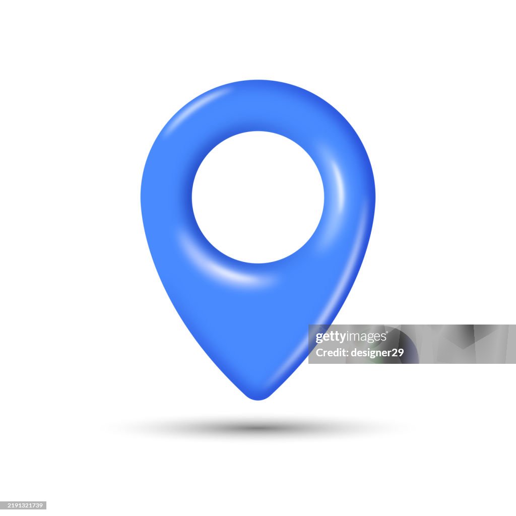 3D-Standort und Karte Pin Symbol Vektor Design