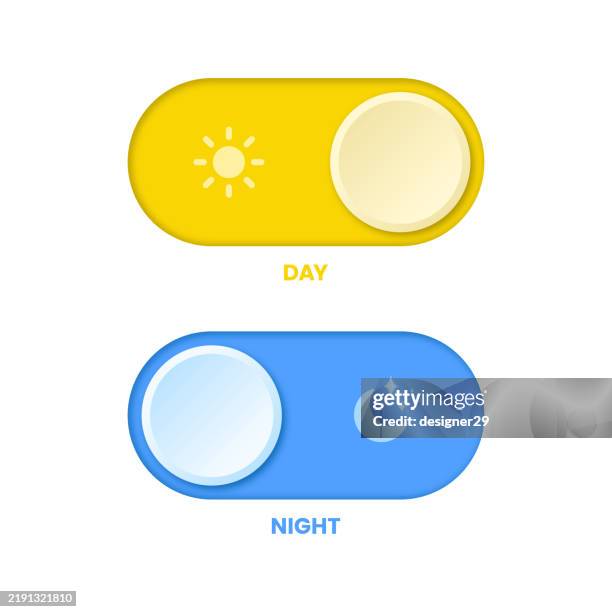 day and night switch button vector design - toggle switch stock illustrations
