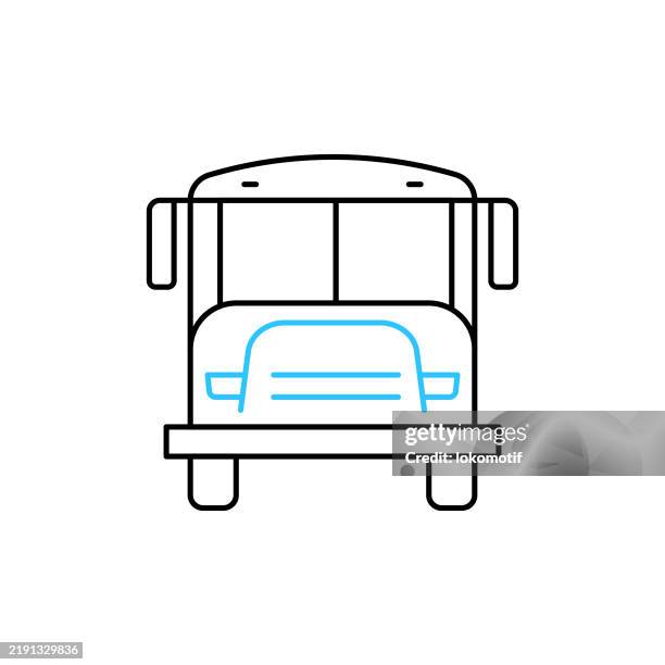 school shuttle bus two color line icon with editable stroke. the icon is suitable for web design, mobile apps, ui, ux, and gui design. - student driver stock illustrations