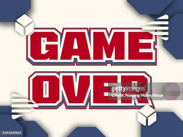 game over editable text effect. text can be changed. - computer game character stock illustrations