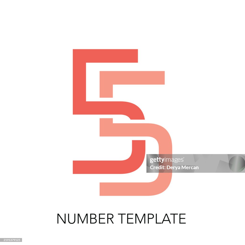 55 Vector Number Number 55anniversary Stock Illustration Number Template Design Vector ...