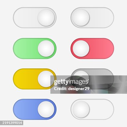 Switch button set vector design Switch button set vector design