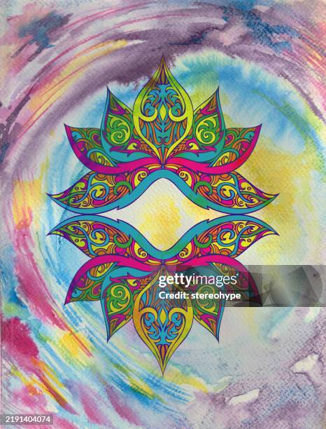 lotus lake - plain studio background stock illustrations
