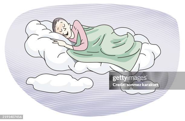 soft and comfortable bed - character sheet stock illustrations