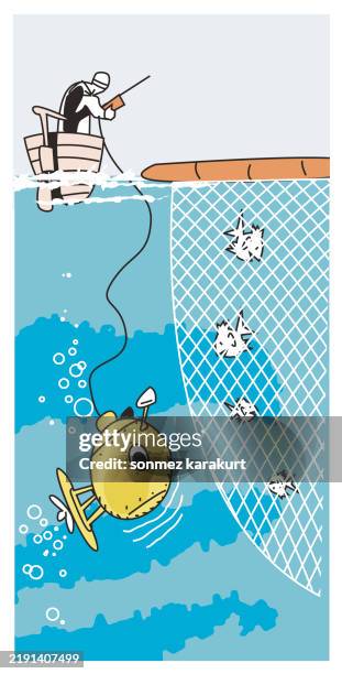 technological fish farm - fish farm stock illustrations
