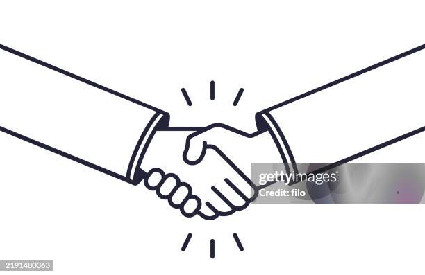 ilustraciones, imágenes clip art, dibujos animados e iconos de stock de elemento de diseño de apretón de manos - acuerdo