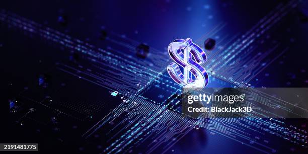 digital dollar concept. wide copy space - dollar symbol stock pictures, royalty-free photos & images