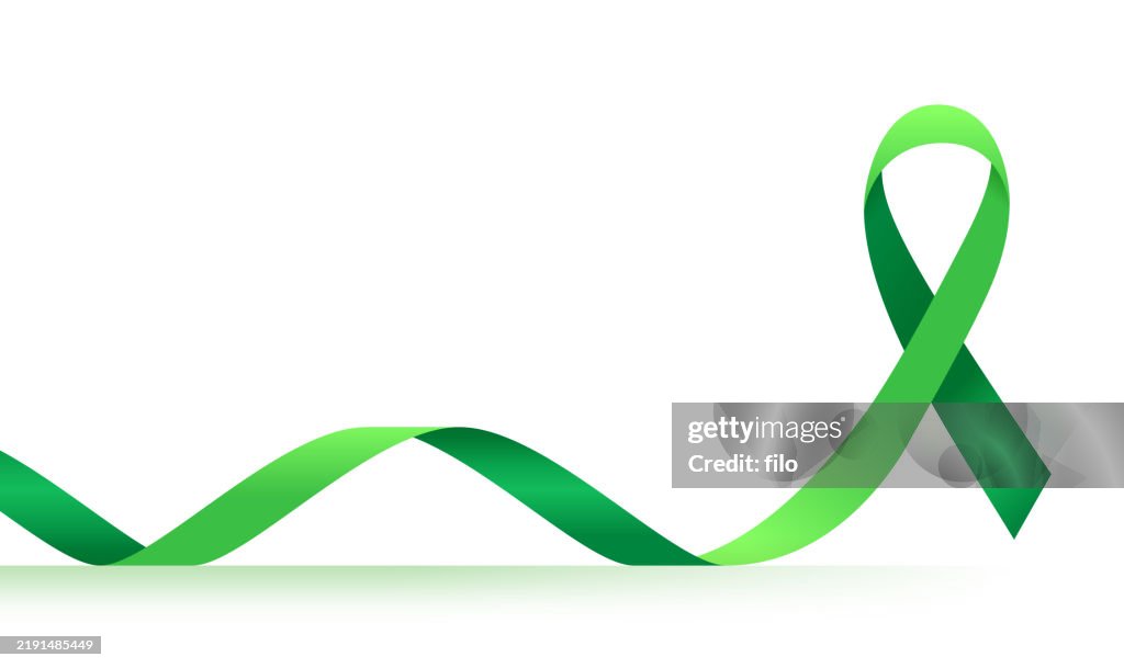 Green Cause Ribbon Background