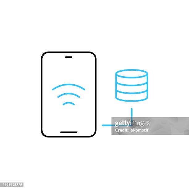 connect database two color line icon with editable stroke. the icon is suitable for web design, mobile apps, ui, ux, and gui design. - storage solutions stock illustrations