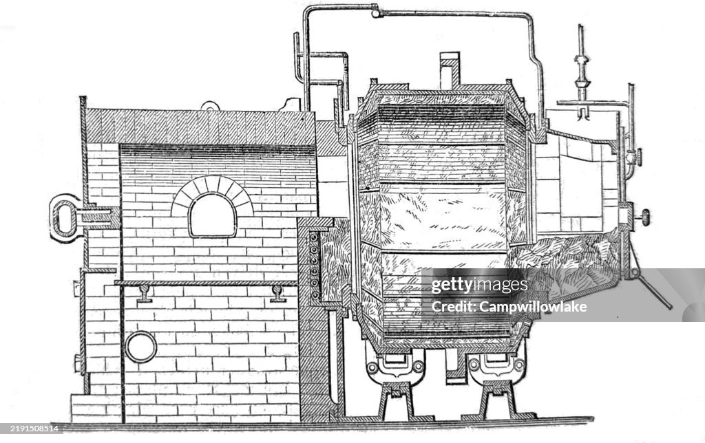 Puddlier Antique Illustration Danks Mechanical Puddler For Creating Metal ...