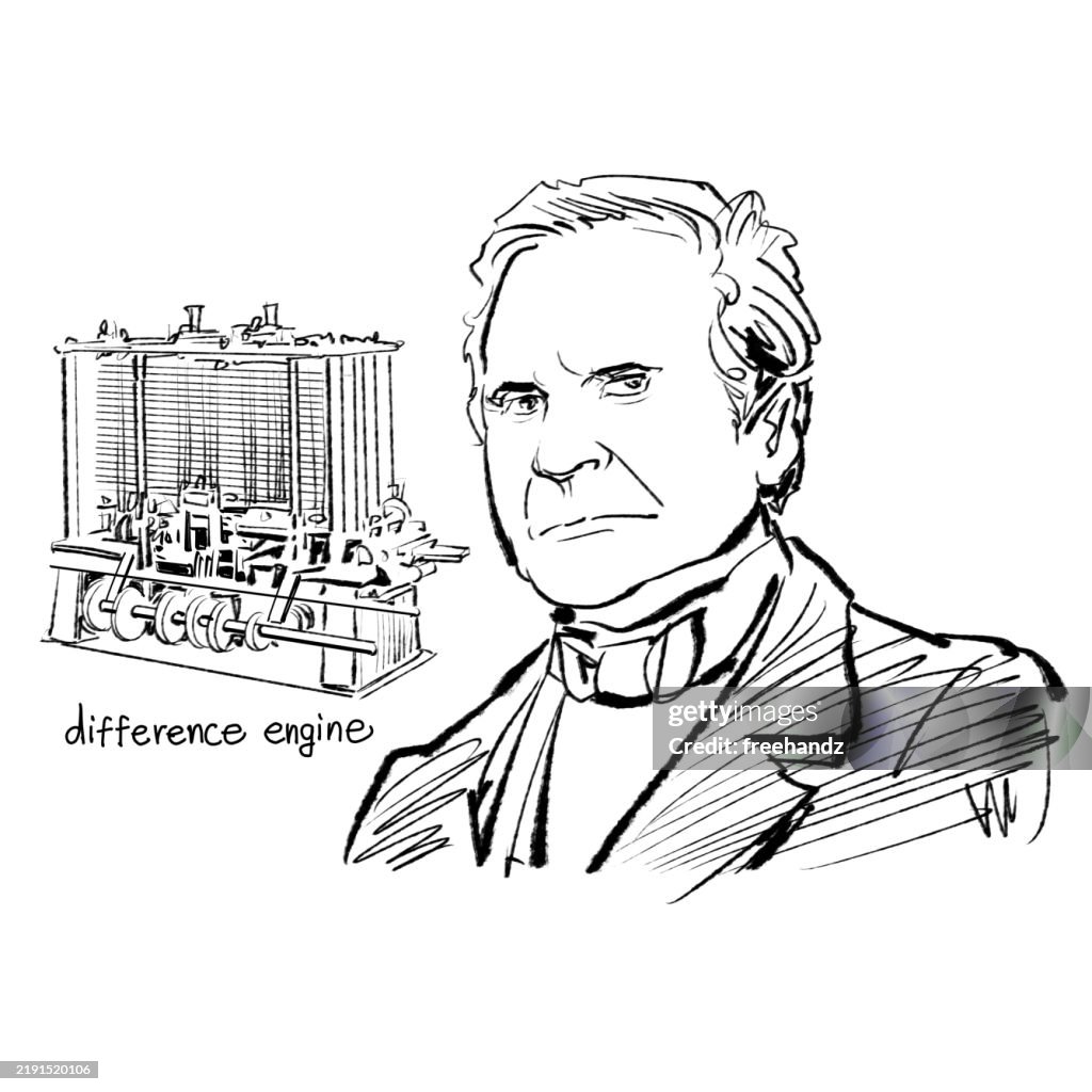 Father Of The Computer Charles Babbage High-Res Vector Graphic - Getty ...