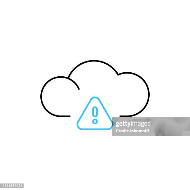 cloud computing error two color line icon with editable stroke. the icon is suitable for web design, mobile apps, ui, ux, and gui design. - osha hazard communication pictogram stock illustrations
