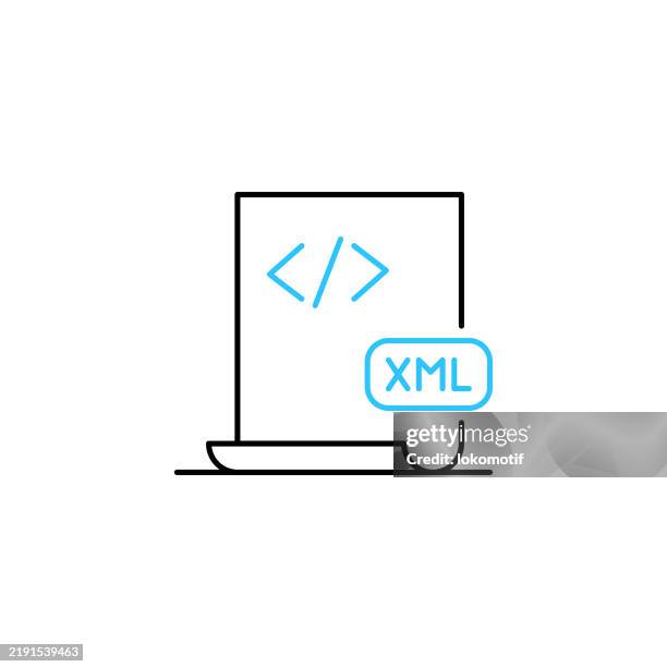 xml file two color line icon with editable stroke. the icon is suitable for web design, mobile apps, ui, ux, and gui design. - web designer white background stock illustrations