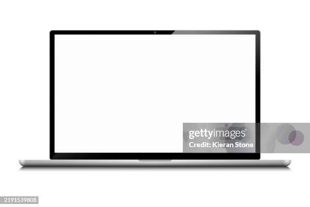 blank screen open laptop - blank screen stock pictures, royalty-free photos & images
