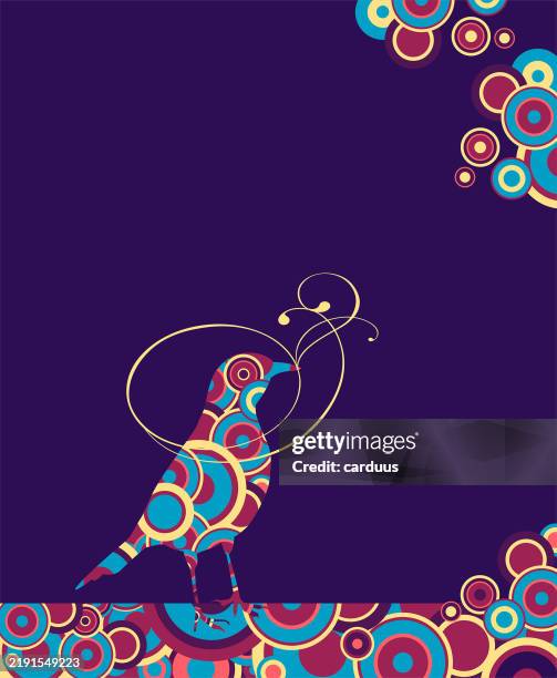 abstract pattern with bird - colourful bird stock illustrations