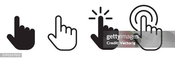 hand pointer icon - tapping stock illustrations