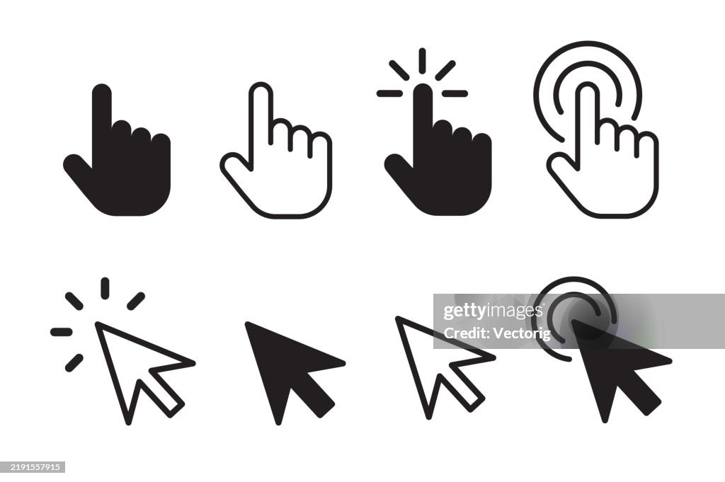 Hand and Arrow Pointer Icon