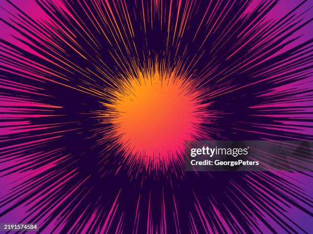 vector sunburst with rays of light - hyperspace stock illustrations