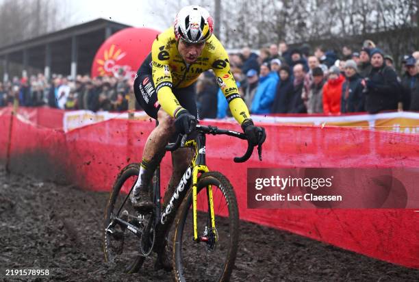 Wout Van Aert of Belgium and Team Team Visma - Lease A Bike competes during the 40th Exact Cross Loenhout - Azencross 2024 - Men's Elite on December...