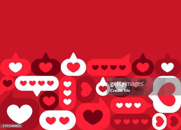 love heart valentine's day care speech bubble talking chatting quote communication abstract background - love you stock illustrations
