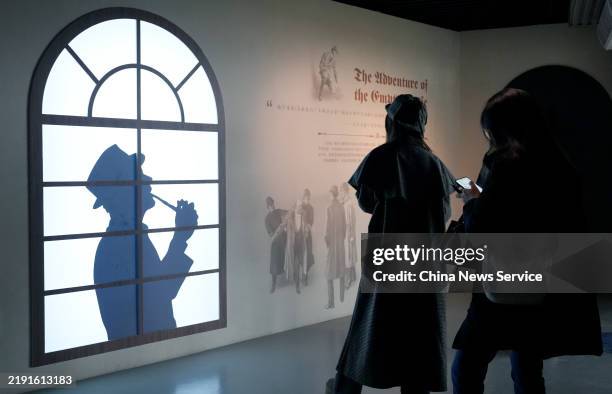 People visit Back To Baker Street: Immersive Sherlock Holmes Themed Exhibition on December 27, 2024 in Chengdu, Sichuan Province of China. The...