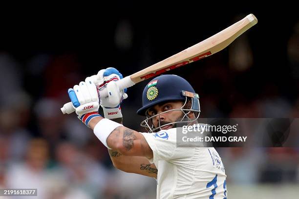 India's Virat Kohli reacts during day one of the fifth cricket Test match between Australia and India at The SCG in Sydney on January 3, 2025. / --...