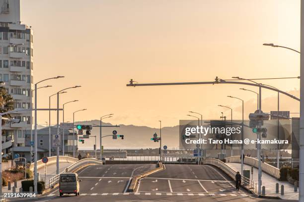 the coast road in kanagawa of japan - taro hama stock pictures, royalty-free photos & images