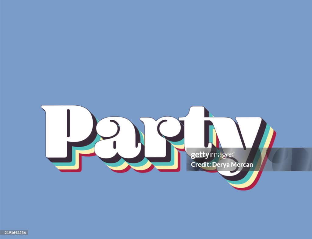 Machine Party Lettering Party Retro Lettering Stock Vector Illustration Retro Lettering ...