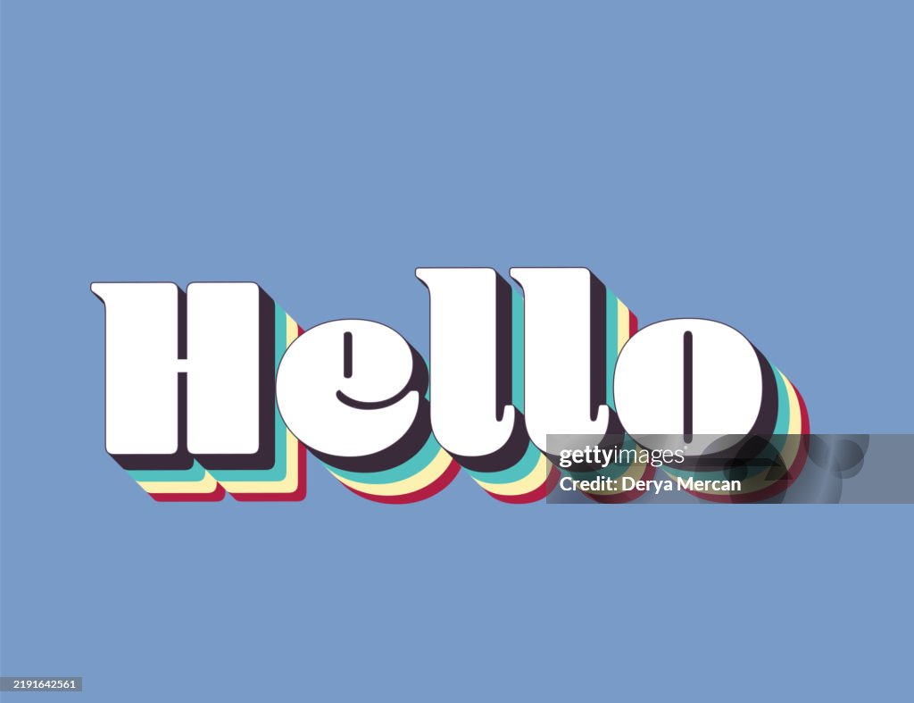 Hello Retro Lettering Stock Vector Illustration Retro Lettering ...