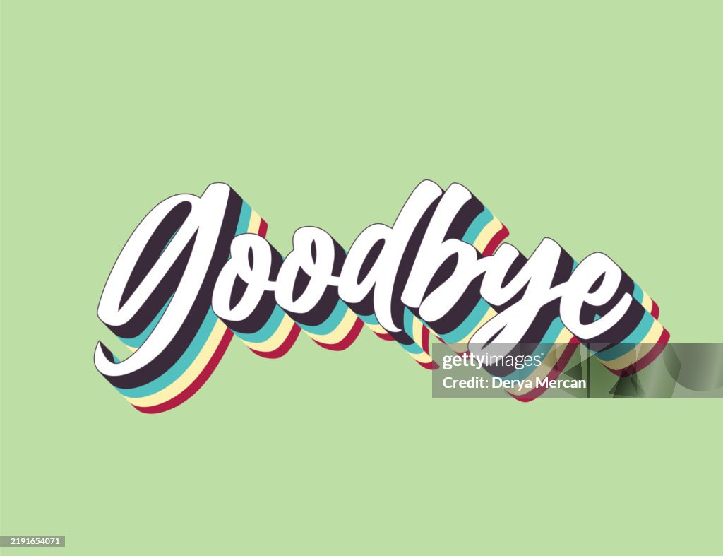 Goodbye Retro Lettering Stock Vector Illustration Retro Lettering ...