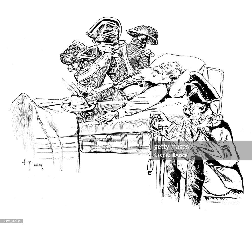 Antikes Bild aus französischer Zeitschrift, Roman