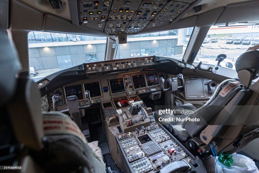 Flight Deck Of A Boeing 777
