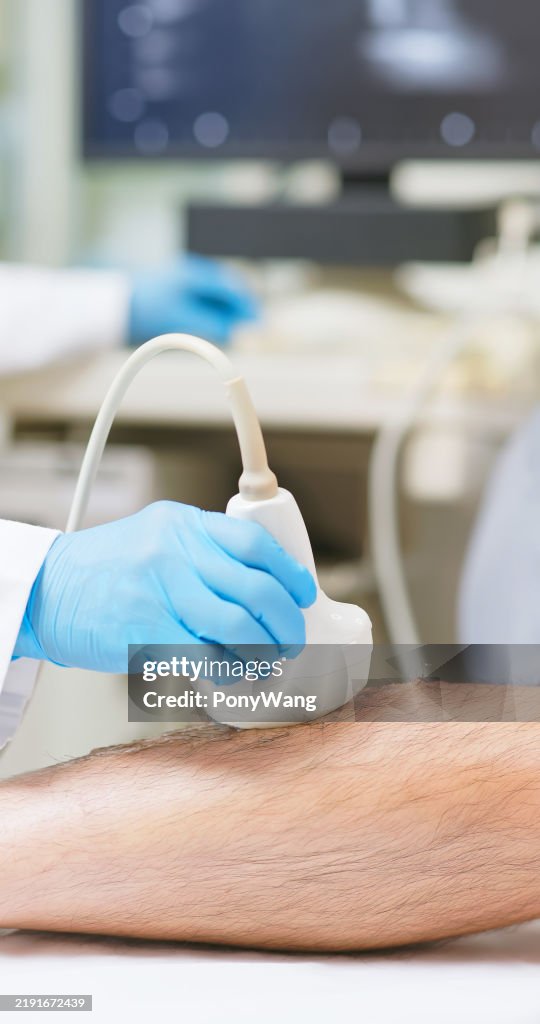 Young male calf injury ultrasound