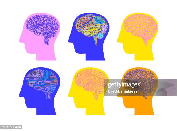 human mind set - vector smart object stock illustrations