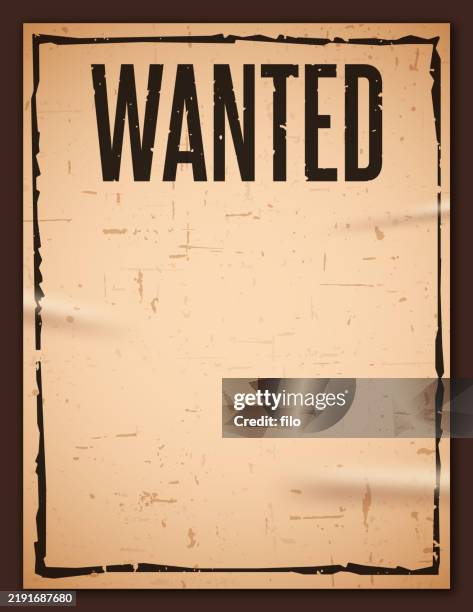 bildbanksillustrationer, clip art samt tecknat material och ikoner med wanted poster vintage grunge background - efterlyst-affisch